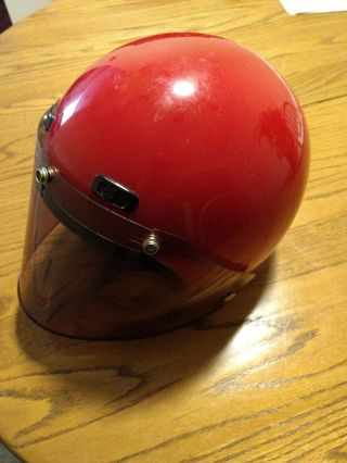 Vintage Vector Sports Red Motorcycle Helmet Adult Size 7 1/4 - 7 5/8 Large - Xl