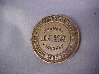 Antique 1914 Mining Brass Company Seal Logmont Ky Lower Mignite Coal Mining Co E