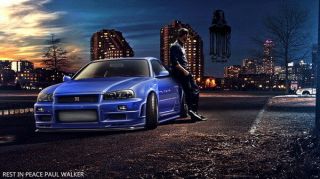 077 Paul Walker - Rip Fast And Furious Movie Star 42 " X24 " Poster