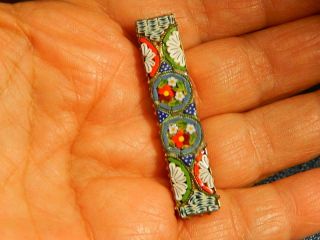 Victorian MICRO MOSAIC Flower PIN Antique Estate Colorful ITALY 5