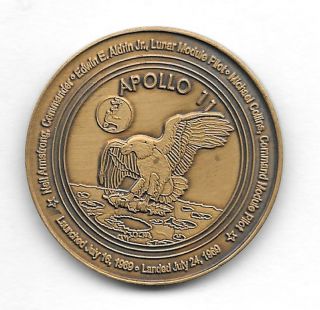 Nasa Apollo 11 Eagle Landing On The Moon 50th Anniversary Antique Bronze 7 - 1969