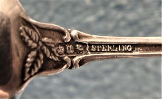 AWESOME WATSON SILVER Co.  1903 WILD ROSE PATTERN STERLING SILVER TEASPOON 3