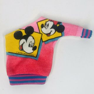 Vintage Barbie Mickey Mouse Minnie Mouse 80s Doll Clothes Sweatshirt Disney