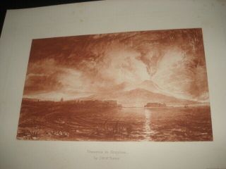 J.  M.  W.  Turner Antique Copper Plate Engraving " Vesuvius In Eruption "