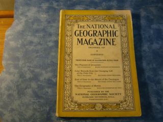 Antique National Geographic December 1927 Jerusalem Pageant Geography Of Money