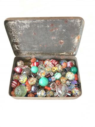 Vintage Or Antique Glass Beads,  Coral,  Loose,  Restringing Necklaces