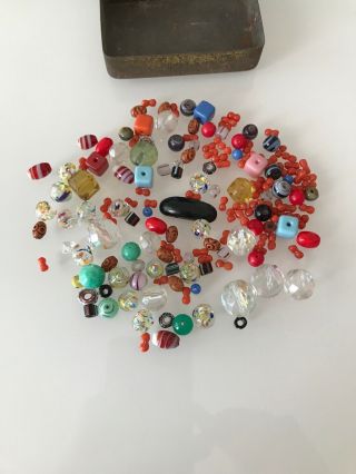 Vintage Or Antique Glass Beads,  Coral,  Loose,  Restringing Necklaces 2