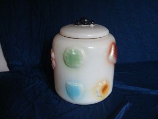 American Bisque Cookie All Over Cookie Jar With Lid Usa Antique
