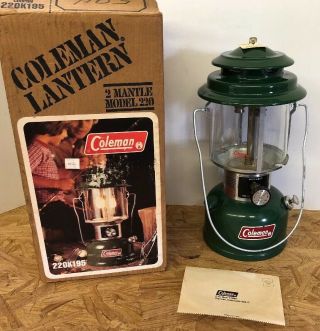 Vintage May 1981 Coleman 220k Lantern 5/81 Camping