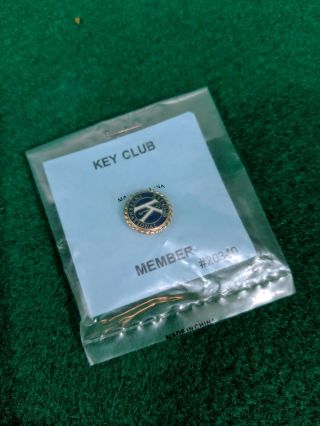 " Key Club International ",  Member Lapel Pin,  Hat Pin.  Nip,  20340