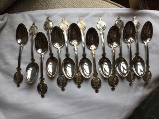 Towle Ep Silver Plate Christmas Spoons Set Of 15 Xmas