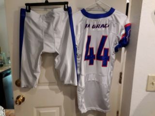 High school football uniform pants size small shirt Large loins 44 4
