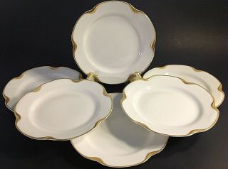 Haviland & Co.  Limoges Silver Anniversary Bread Plates.  Set Of 6.  Antique 61/4 "