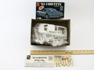 1963 ’63 Chevy Corvette Stingray Street Rods Vintage AMT 1:25 Model Kit A163 2