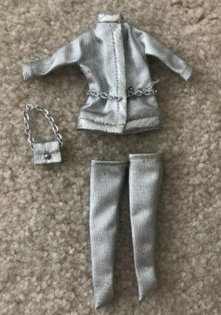 Vintage 1970s Topper Dawn Doll Mod Outfit Clothes 0810 Silver Au Go Go