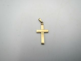 Antique Small Yellow Gold Filled & Diamond Chip Cross Pendant 4