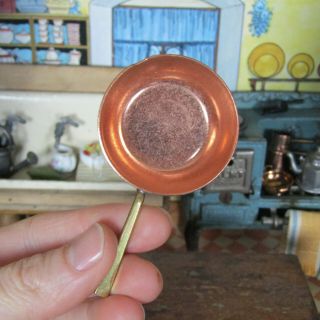 Vtg 50s 60s Dollhouse Copper Brass Pot Pan Miniature Doll Dish Kitchen Accessory
