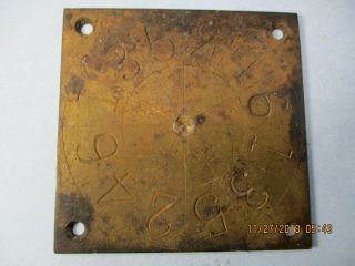 Vintage Marine Brass Plate With Stamped Numbers,  1 3 5 2 4 6,  3 1/8 " Square
