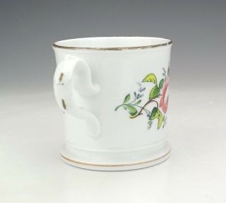 Antique English Porcelain Present From Stoke - Hand Painted Flowers Tankard 4