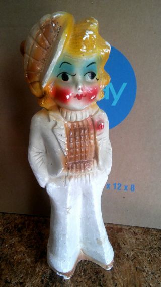 Antique Plaster Vintage Chalkware Figurine Carnival Prize Old Figural