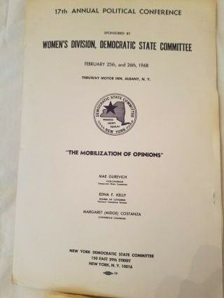 NY STATE DEMOCRATIC WOMEN ' S DIVISION CONFERENCE FOLDERS 1968,  1969,  1971,  1972 2