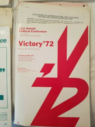 NY STATE DEMOCRATIC WOMEN ' S DIVISION CONFERENCE FOLDERS 1968,  1969,  1971,  1972 5