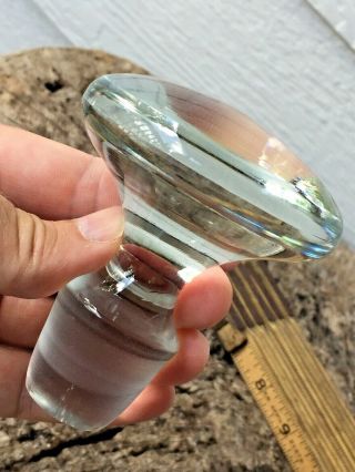 Large Antique Crystal Door Knob Style Clear Glass Bottle Stopper Only 3.  75 " Tall