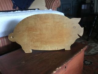 Old Vintage Wooden Primitive Pig Cutting Board Folk Art