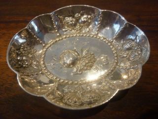 Early 20th Century Continental 830 Solid Silver Pin Dishes Cross Crown Fleur De