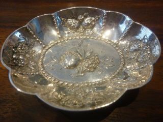 Early 20th Century Continental 830 Solid Silver Pin Dishes Cross Crown Fleur De 3