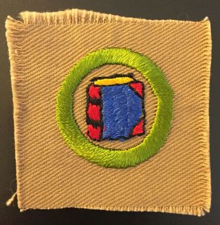 Boy Scouts America Bookbinding Square Merit Badge Type A (1927 - 33) Square Tan