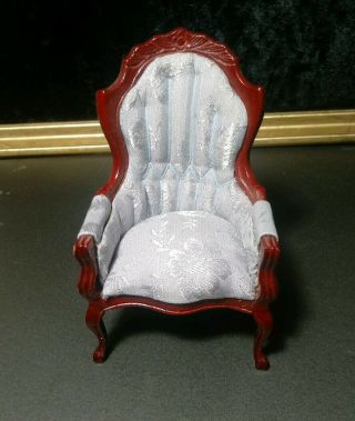 Vintage Victorian Padded Arm Gents Chair Dollhouse Furniture Miniature