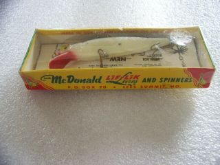 Vintage Mc Donald Merry Minnow Fishing Lure Never Open