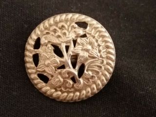 Victorian Sterling Silver Art Nouveau Button - B 