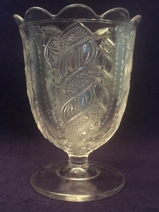 EAPG Antique Pattern Glass LACY SPIRAL SPOONER Colossus Unknown Maker 1880s 2