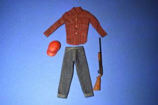 Vintage Ken Outfit Going Hunting 1409 Pants,  Shirt,  Hat,  And Shot Gun