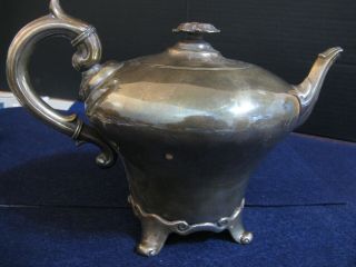 Antique Silver Plate Teapot By Shaw And Fisher (1835 - 1894) Of Sheffield,  England