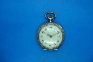 Antique 800 Silver Two Tone Swiss Made Pocket Watch For Repair