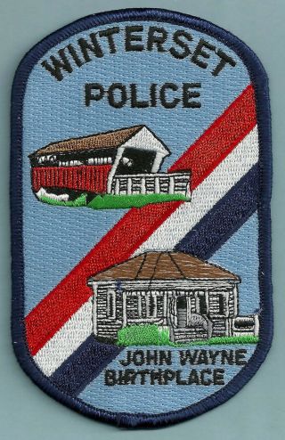 Winterset Iowa Police Patch Home Of John Wayne