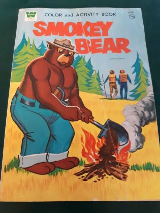 Vintage Smokey The Bear Collectible Coloring Book 1971 Whitman Great