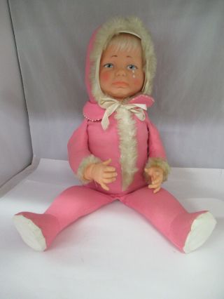 VINTAGE 1968 IDEAL TOY CORP LITTLE LOST BABY 3 - FACED DOLL,  417 - E 3
