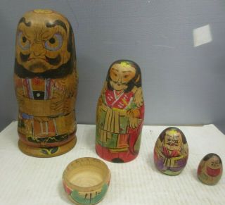 Vintage Japanese Wooden Nesting Dolls