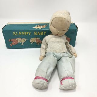 Vintage Shackman Sleepy Baby Japan Patent 148010 Cuddly Cloth Doll