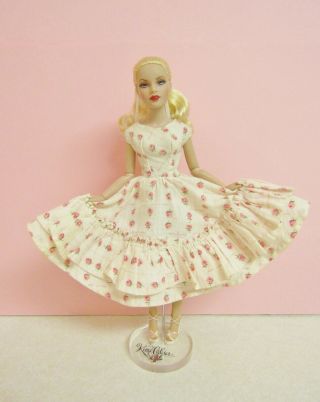 Outfit For Tonner 10 " Tiny Kitty Vintage Pink Roses Handmade Dress With Shoes
