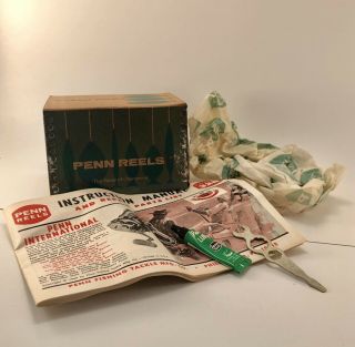 Vintage Penn Peerless Reel Model 9ms Box Only,  Line,  Tool,  And Paper