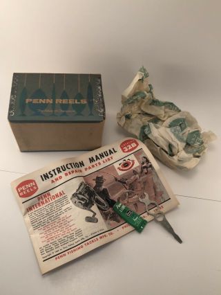 Vintage Penn Peerless Reel Model 9MS BOX ONLY,  Line,  Tool,  And Paper 2