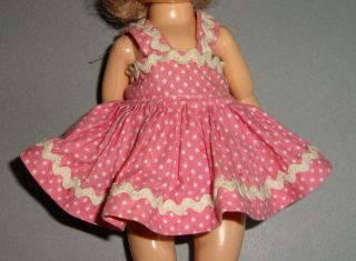 Vintage Ginny Doll Pink Polka Dot Dress And Panties 7126 1957