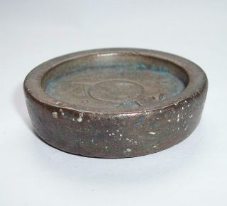Antique Round BRONZE 1/2 lb SCALE WEIGHT George III / William IV - Assay Marked 3