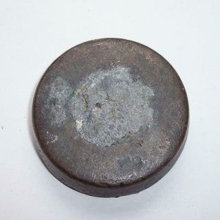 Antique Round BRONZE 1/2 lb SCALE WEIGHT George III / William IV - Assay Marked 5