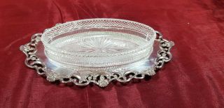 A Antique Silver Plated/cut Glass Butter Dish.  William Hutton & Sons.